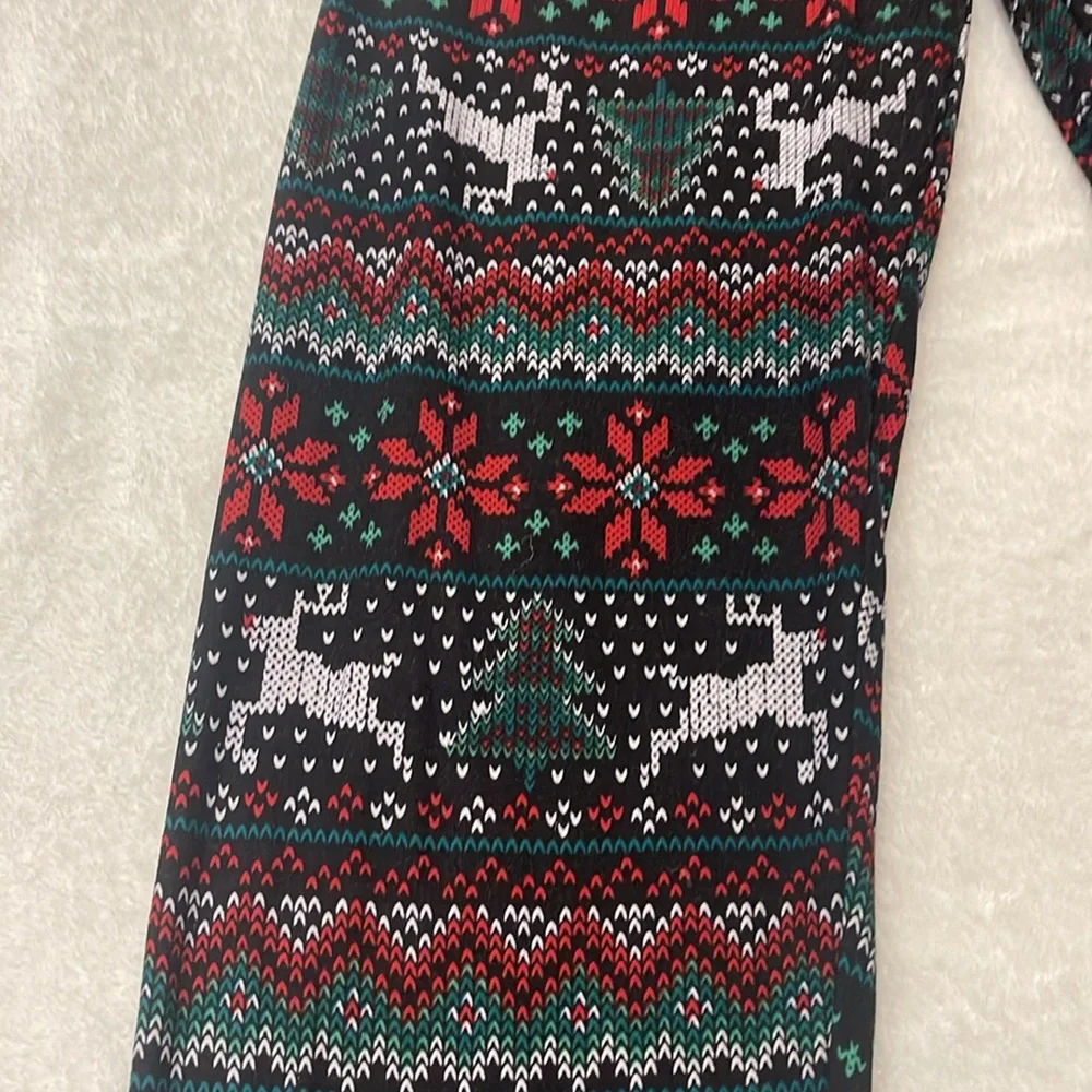 Holiday Reindeer and Snowflake Leggings - Picture 2 of 7